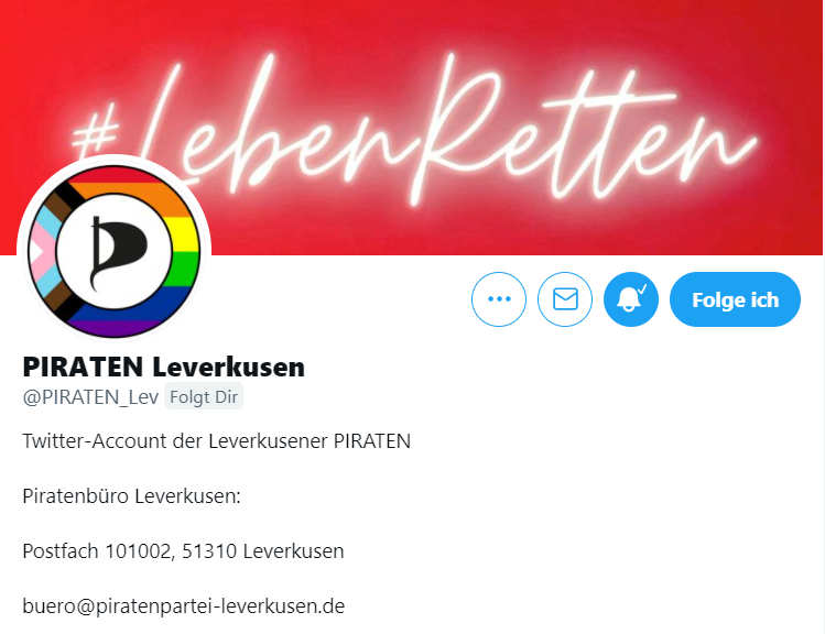 Twitter-Header der Piratenpartei Leverkusen