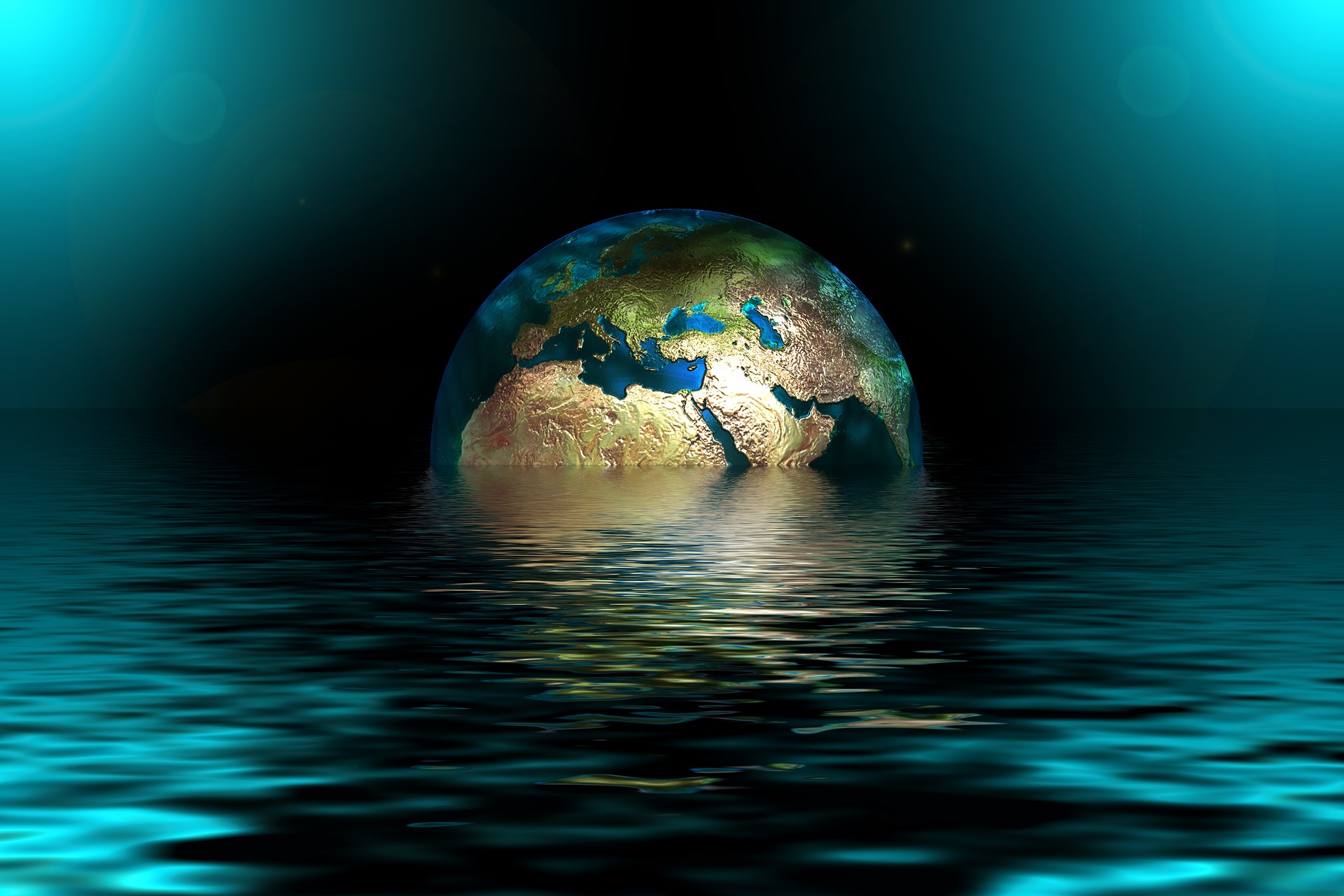 Planet Erde im Wasser