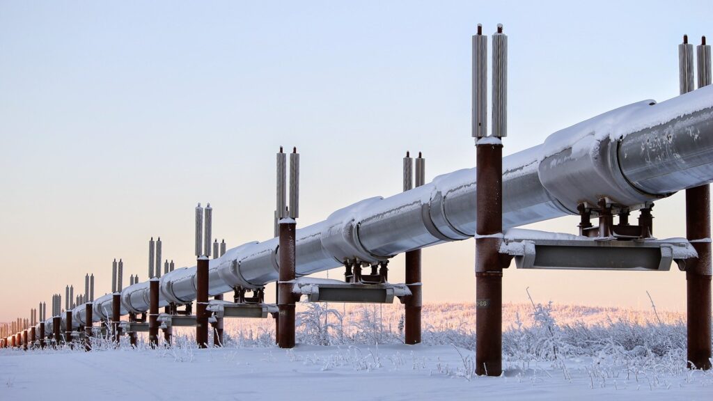 Ölpipeline im Winter